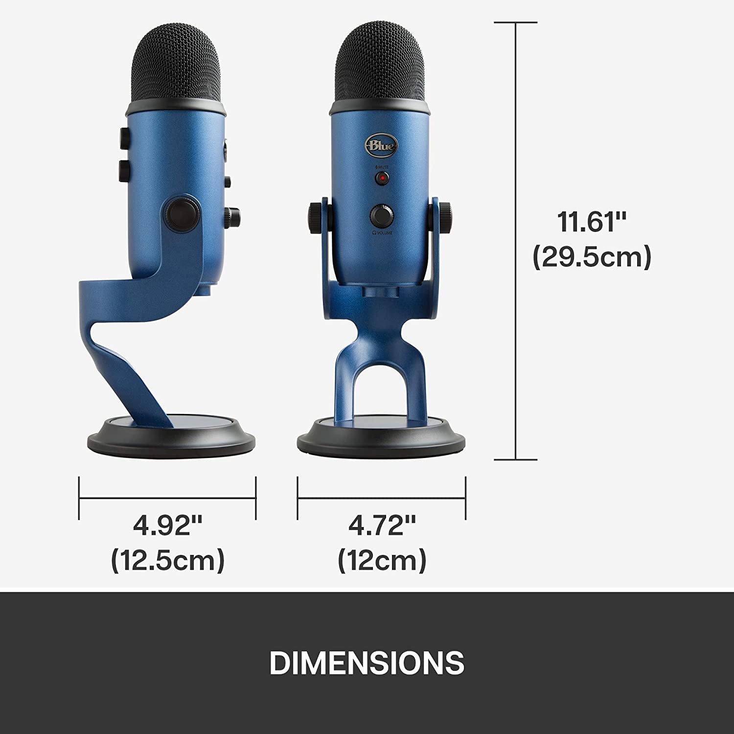 Logitech Yeti USB Microphone for Creators - Gaming, Streaming, Podcasting, Twitch, YouTube, Discord, Recording for PC and Mac, 4 Polar Patterns, Studio Quality Sound, Plug & Play - Midnight -