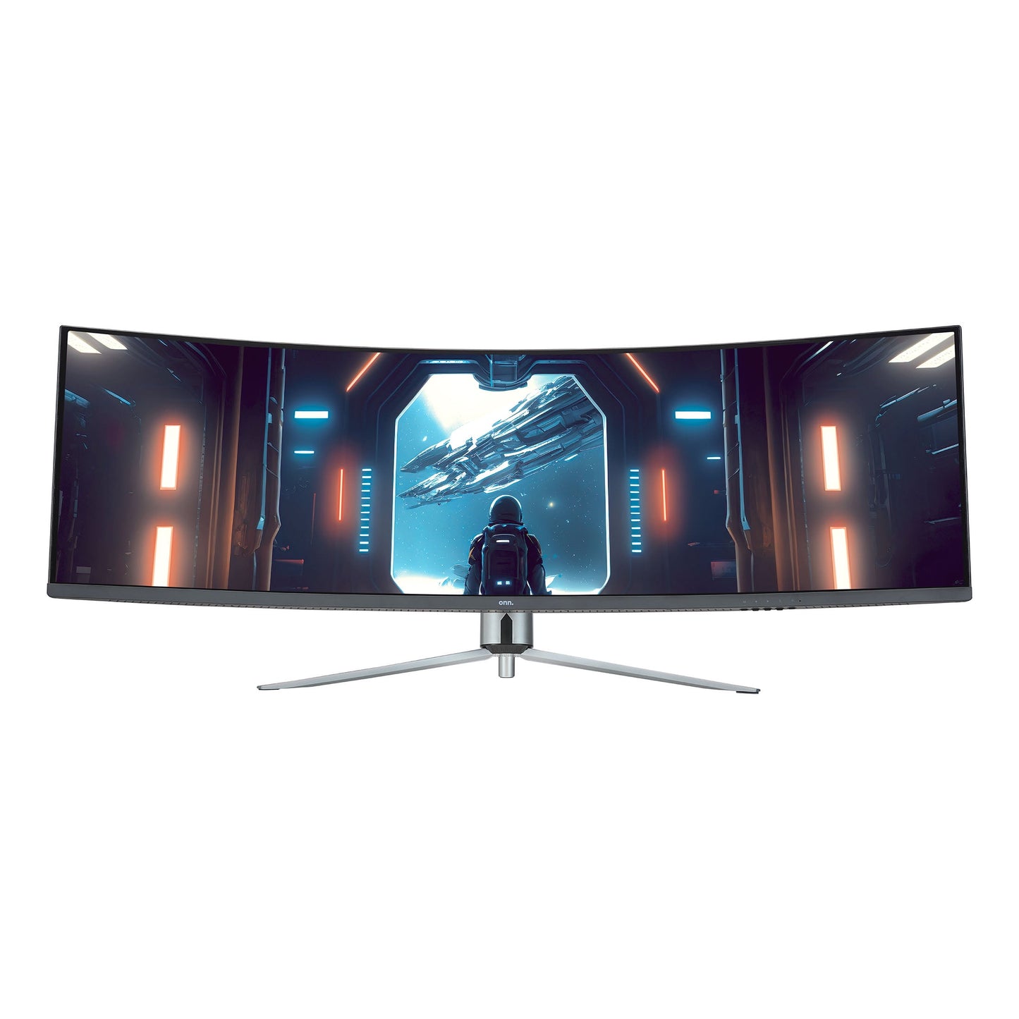 49" Curved Dual FHD (3840 X 1080P) 144Hz 1Ms Gaming Monitor with Cables, Black, New - BuzzMart